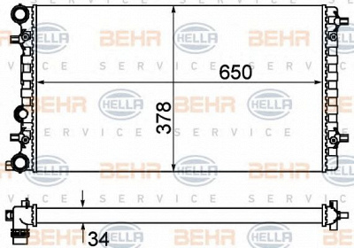 HELLA 8mk376901091 -  Радиатор, охлаждение двигателя