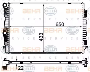 HELLA 8mk376901384 -  Радиатор, охлаждение двигателя