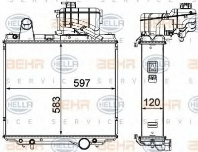 HELLA 8mk376903011 -  Радиатор, охлаждение двигателя