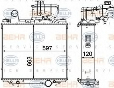 HELLA 8mk376903021 -  Радиатор, охлаждение двигателя