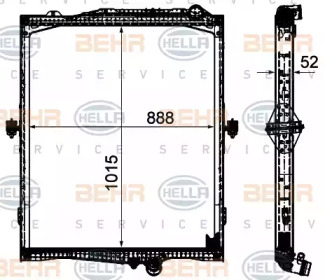 HELLA 8mk376906321 -  Радиатор, охлаждение двигателя