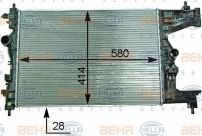 HELLA 8mk376910221 -  Радиатор, охлаждение двигателя