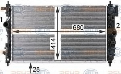 HELLA 8mk376910231 -  Радиатор, охлаждение двигателя