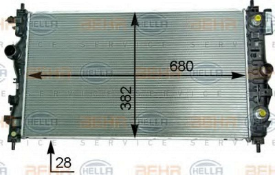 HELLA 8mk376910251 -  Радиатор, охлаждение двигателя
