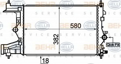 HELLA 8mk376910341 -  Радиатор, охлаждение двигателя