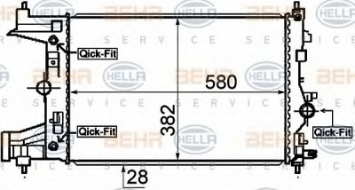 HELLA 8mk376910351 -  Радиатор, охлаждение двигателя