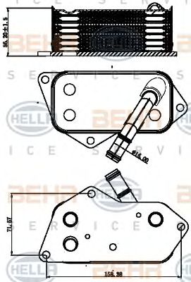 HELLA 8mo376714801 -  масляный радиатор, двигательное масло