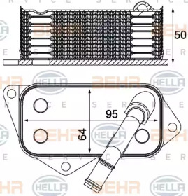 HELLA 8mo376714804 -  масляный радиатор, двигательное масло