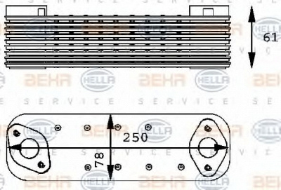 HELLA 8mo376725041 -  масляный радиатор, двигательное масло