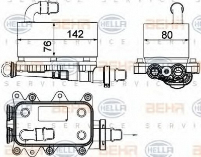 HELLA 8mo376725101 -  Масляный радиатор, автоматическая коробка передач