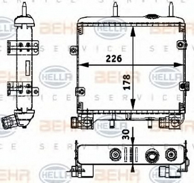 HELLA 8mo376725281 -  масляный радиатор, двигательное масло