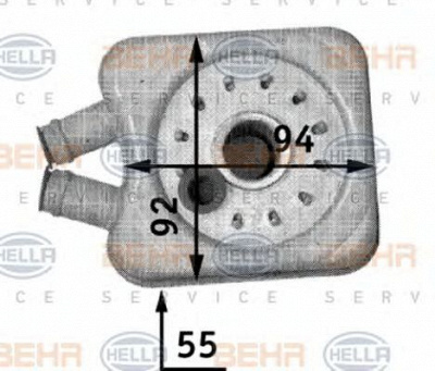 HELLA 8mo376726221 -  масляный радиатор, двигательное масло