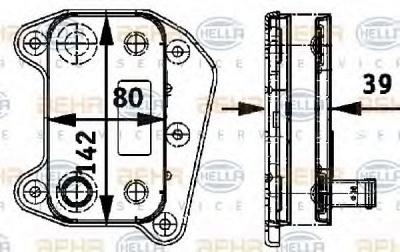 HELLA 8mo376726321 -  масляный радиатор, двигательное масло
