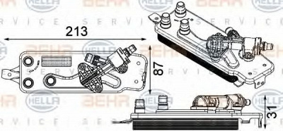 HELLA 8mo376749001 -  Масляный радиатор, автоматическая коробка передач