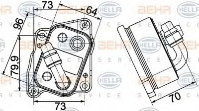 HELLA 8mo376755491 -  масляный радиатор, двигательное масло