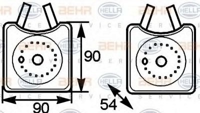 HELLA 8mo376778031 -  масляный радиатор, двигательное масло