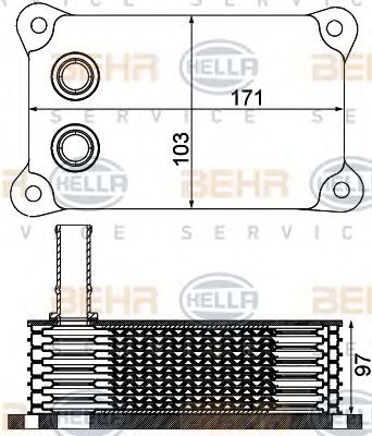 HELLA 8mo376797161 -  масляный радиатор, двигательное масло