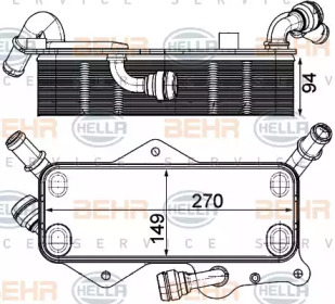 HELLA 8mo376908061 -  Масляный радиатор, автоматическая коробка передач