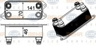 HELLA 8mo376924061 -  Масляный радиатор, автоматическая коробка передач
