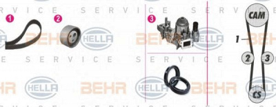 HELLA 8mp376800821 -  Водяной насос + комплект зубчатого ремня