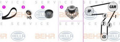 HELLA 8mp376812821 -  Водяной насос + комплект зубчатого ремня