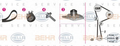 HELLA 8mp376814821 -  Водяной насос + комплект зубчатого ремня