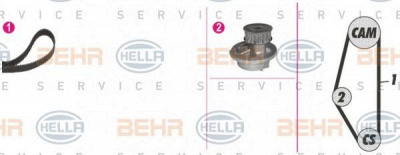 HELLA 8mp376814891 -  Водяной насос + комплект зубчатого ремня