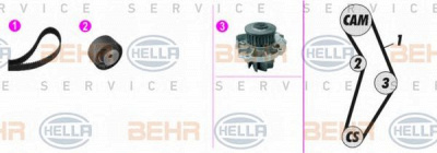 HELLA 8mp376816831 -  Водяной насос + комплект зубчатого ремня