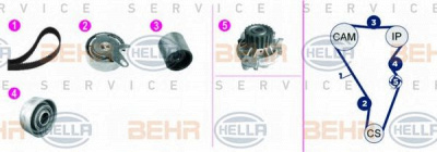 HELLA 8mp376817851 -  Водяной насос + комплект зубчатого ремня
