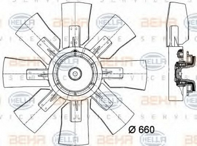 HELLA 8mv376727061 -  Вентилятор, охлаждение двигателя