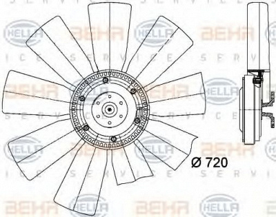 HELLA 8mv376727091 -  Вентилятор, охлаждение двигателя
