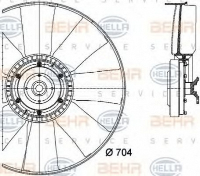 HELLA 8mv376727141 -  Вентилятор, охлаждение двигателя