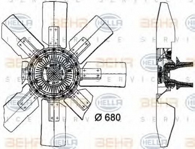 HELLA 8mv376727841 -  Вентилятор, охлаждение двигателя