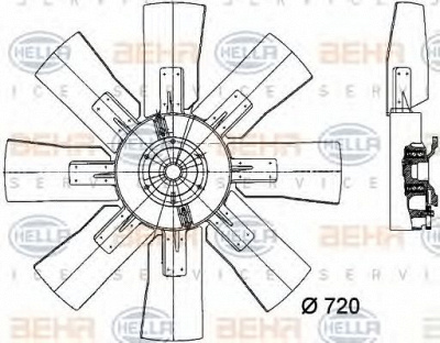 HELLA 8mv376728121 -  Вентилятор, охлаждение двигателя
