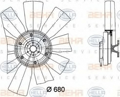 HELLA 8mv376729421 -  Вентилятор, охлаждение двигателя