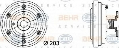 HELLA 8mv376731281 -  Сцепление, вентилятор радиатора