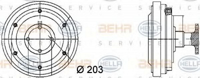 HELLA 8mv376731361 -  Сцепление, вентилятор радиатора