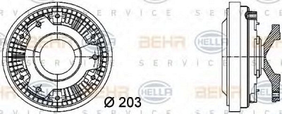 HELLA 8mv376731421 -  Сцепление, вентилятор радиатора