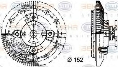 HELLA 8mv376732121 -  Сцепление, вентилятор радиатора