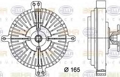 HELLA 8mv376732171 -  Сцепление, вентилятор радиатора