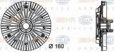 HELLA 8mv376732401 -  Сцепление, вентилятор радиатора