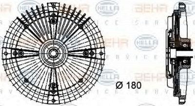 HELLA 8mv376732471 -  Сцепление, вентилятор радиатора