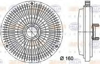 HELLA 8mv376733011 -  Сцепление, вентилятор радиатора