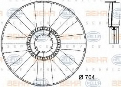 HELLA 8mv376733181 -  Крыльчатка вентилятора, охлаждение двигателя
