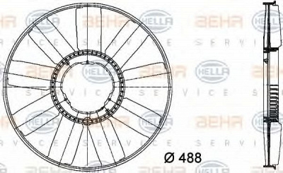 HELLA 8mv376733211 -  Крыльчатка вентилятора, охлаждение двигателя