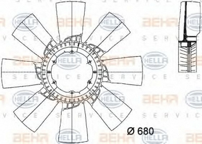 HELLA 8mv376733271 -  Крыльчатка вентилятора, охлаждение двигателя