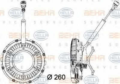 HELLA 8mv376734371 -  Сцепление, вентилятор радиатора