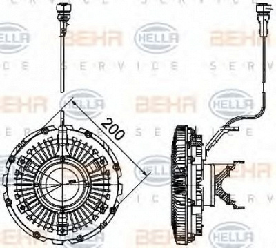 HELLA 8mv376757121 -  Сцепление, вентилятор радиатора