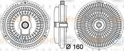 HELLA 8mv376757331 -  Сцепление, вентилятор радиатора