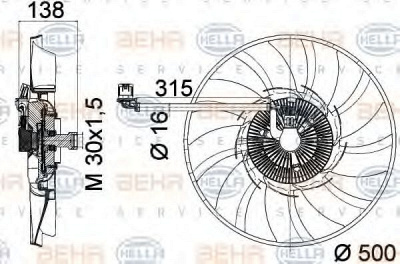 HELLA 8mv376758241 -  Вентилятор, охлаждение двигателя